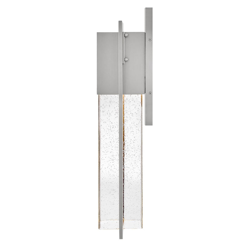 Lark Alex 1-Light Outdoor Wall Sconce | Modern Antique Brushed Aluminum Composite and Clear Seedy Glass | Covered Patios & Entryways | Model 82015AL-LL