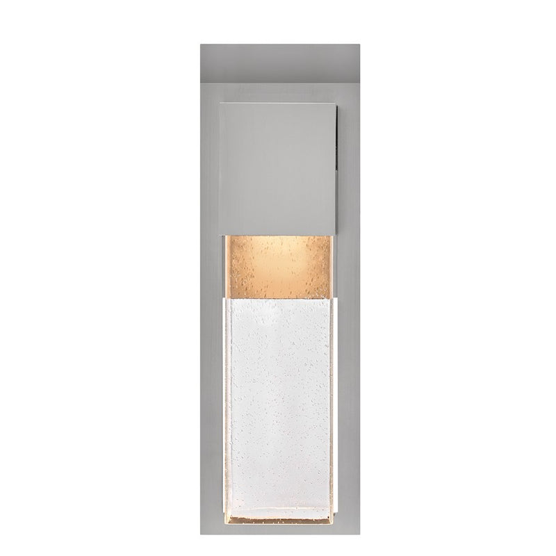 Lark Alex 1-Light Outdoor Wall Sconce | Modern Antique Brushed Aluminum Composite and Clear Seedy Glass | Covered Patios & Entryways | Model 82015AL-LL