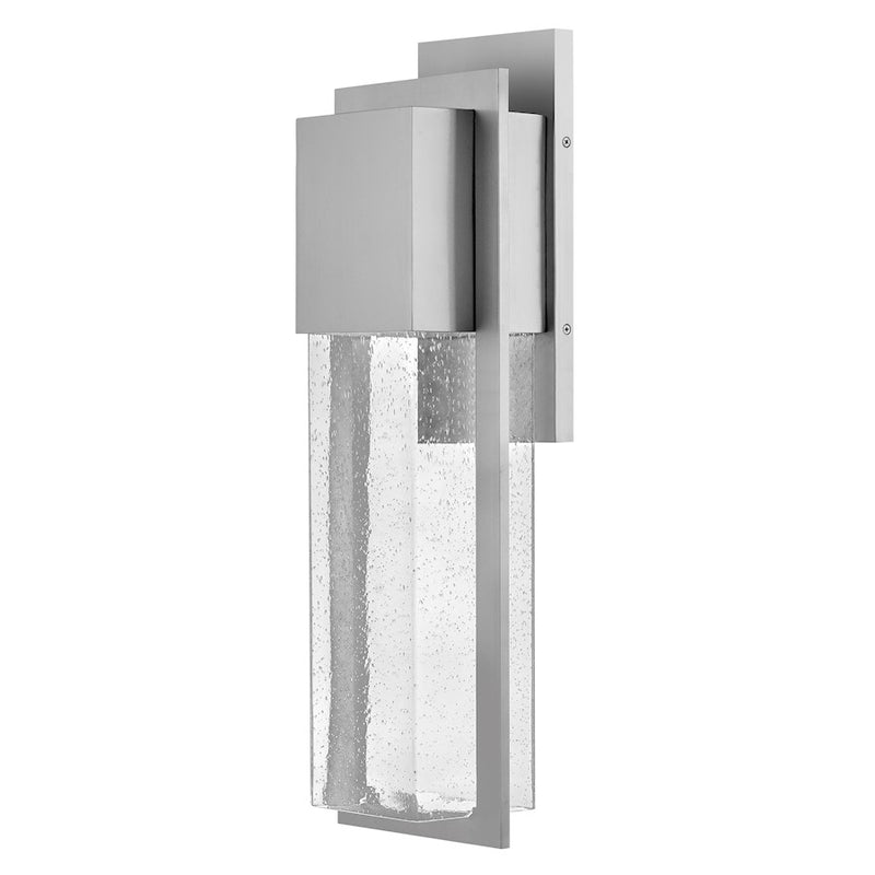 Lark Alex 1-Light Outdoor Wall Sconce | Modern Antique Brushed Aluminum Composite and Clear Seedy Glass | Covered Patios & Entryways | Model 82015AL-LL