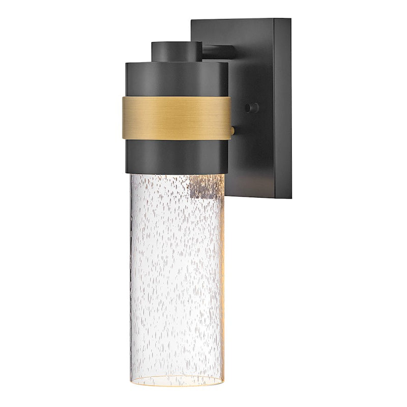 Lark Albie 1 Light Small Outdoor Wall Mount Lantern, Black/Clear - 82040BK-LL
