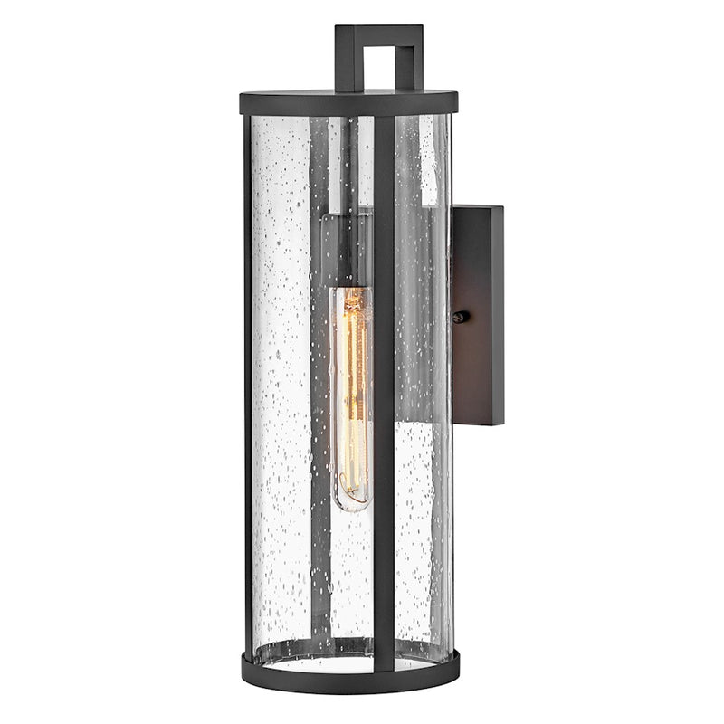 Lark Alfie 1 Light Outdoor Wall Mount Lantern, Black/Clear Seedy