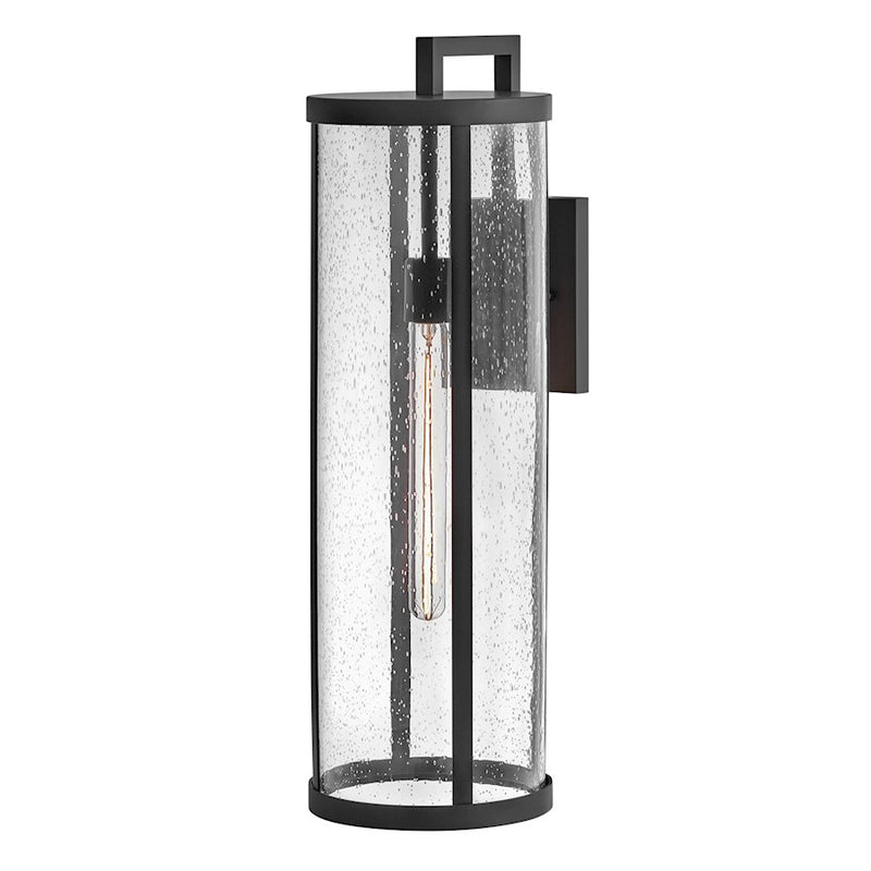 Lark Alfie 1 Light Outdoor Wall Mount Lantern, Black/Clear Seedy