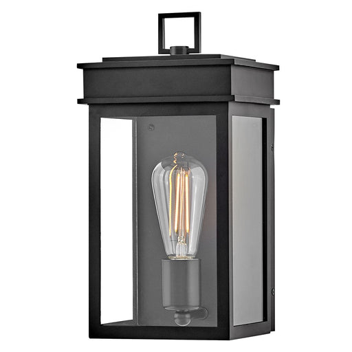 Lark Cole 1 Light Outdoor 13" Wall Mount Lantern, Black/Clear - 82060BK