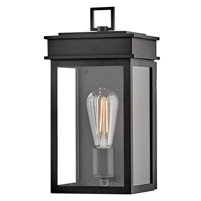 Lark Cole 1 Light Outdoor 13" Wall Mount Lantern, Black/Clear - 82060BK