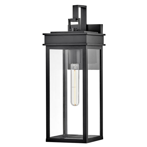 Lark Cole 1 Light Outdoor 19" Wall Mount Lantern, Black/Clear - 82064BK