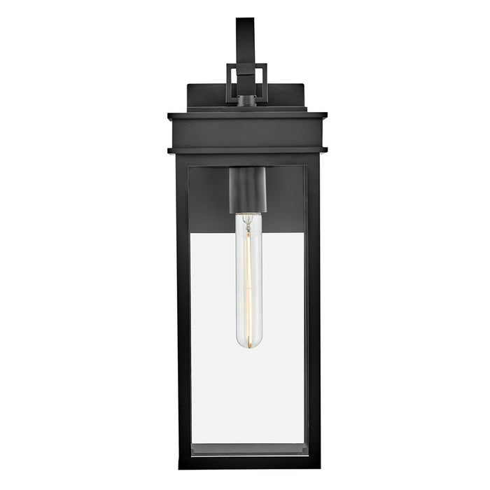 Lark Cole 1 Light Outdoor 19" Wall Mount Lantern, Black/Clear