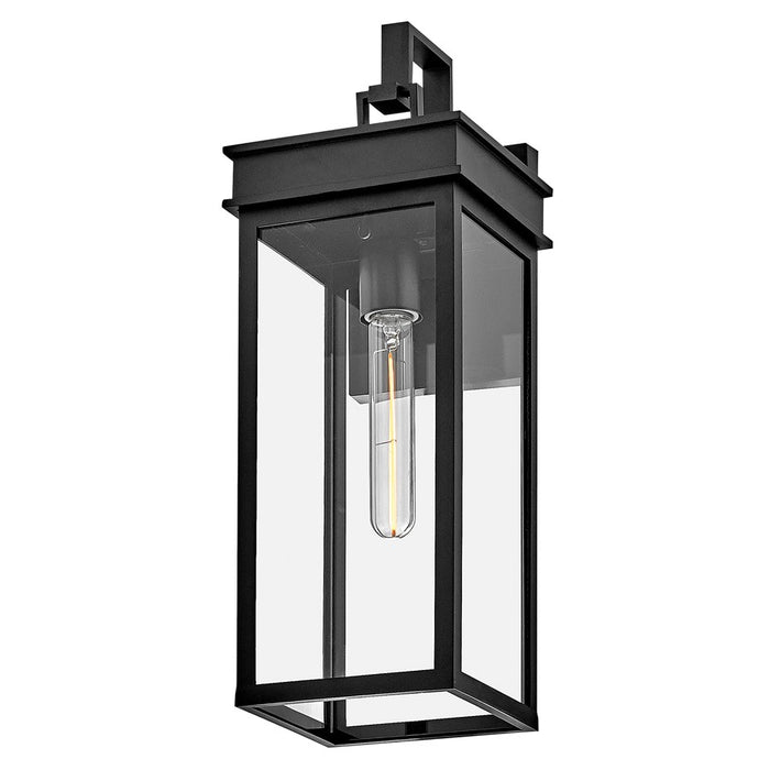 Lark Cole 1 Light Outdoor 19" Wall Mount Lantern, Black/Clear