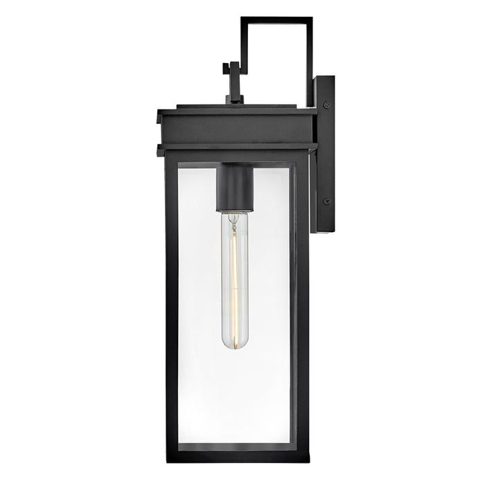 Lark Cole 1 Light Outdoor 19" Wall Mount Lantern, Black/Clear