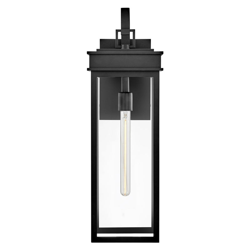 Lark Cole 1 Light Outdoor 25" Wall Mount Lantern, Black/Clear