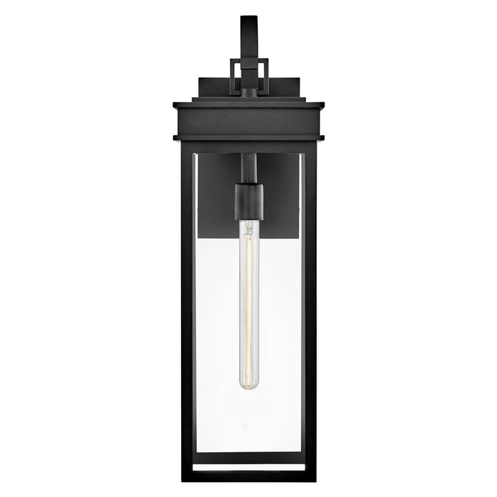 Lark Cole 1 Light Outdoor 25" Wall Mount Lantern, Black/Clear