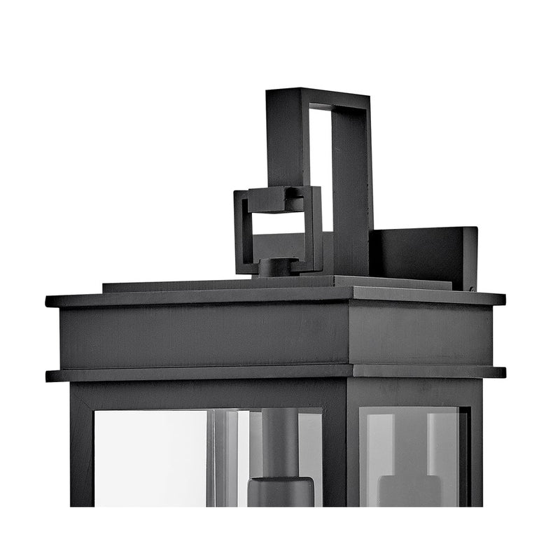 Lark Cole 25in 1-Light Outdoor Wall Sconce | Transitional Black Composite and Clear Glass | Covered Patio & Entryway | 9 x 8 x 25 in | Model 82065BK