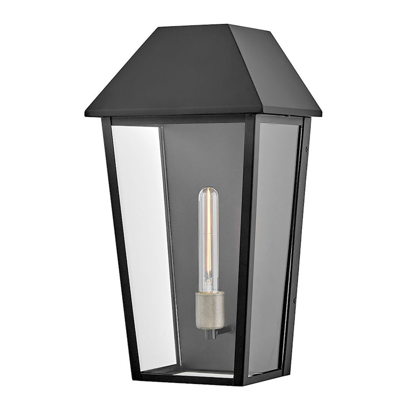 Lark Maclin 1 Light 19" Outdoor Wall Mount Lantern, Black/Clear