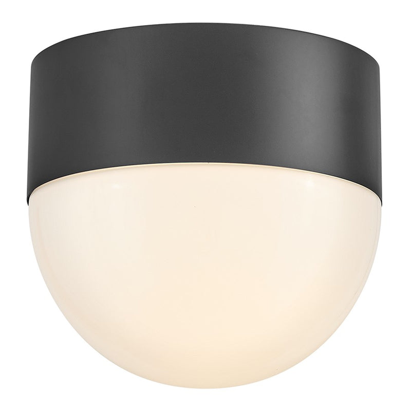 Lark Bardi 1 Light Outdoor 8" Flush Mount, Black/Cased Opal