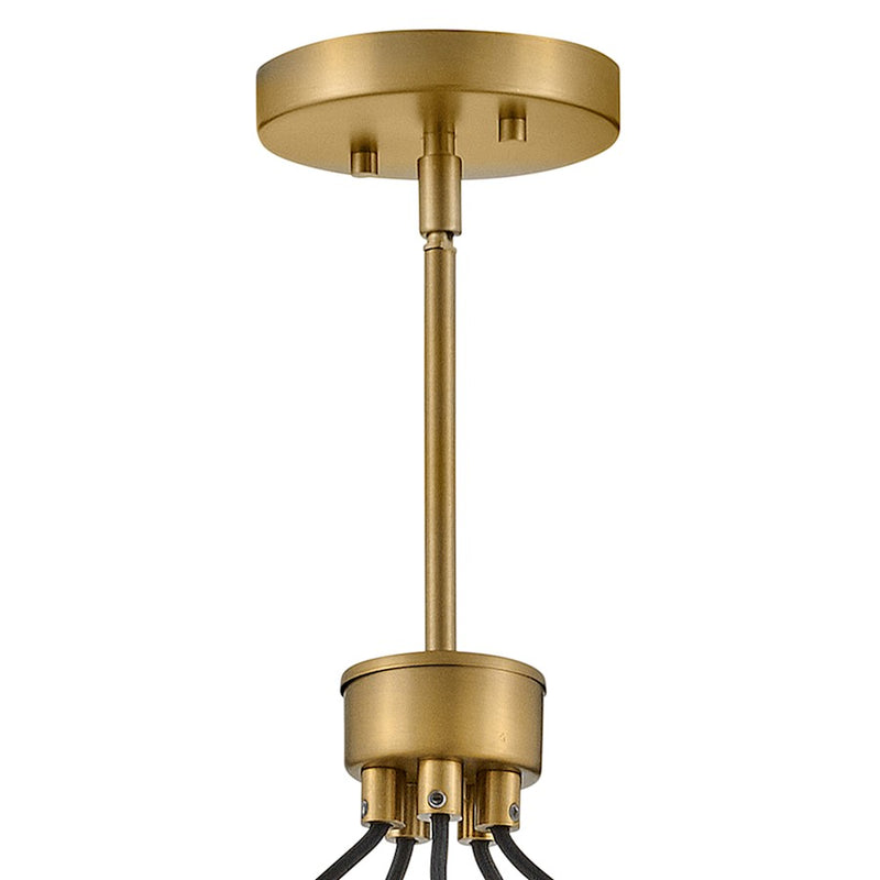 Lark Rumi 30in 5-Light Chandelier | Transitional Lacquered Brass Steel and Clear Seedy Glass | Dining Room & Living Room | 30 x 30 x 24 in | Model 83014LCB