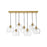 Lark Rumi 7 Light Linear Pendant, Lacquered Brass/Clear Seedy