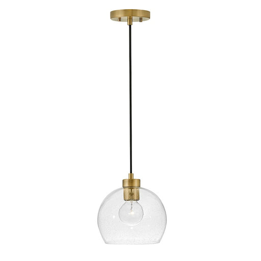 Lark Rumi 1 Light Pendant, Lacquered Brass/Clear Seedy