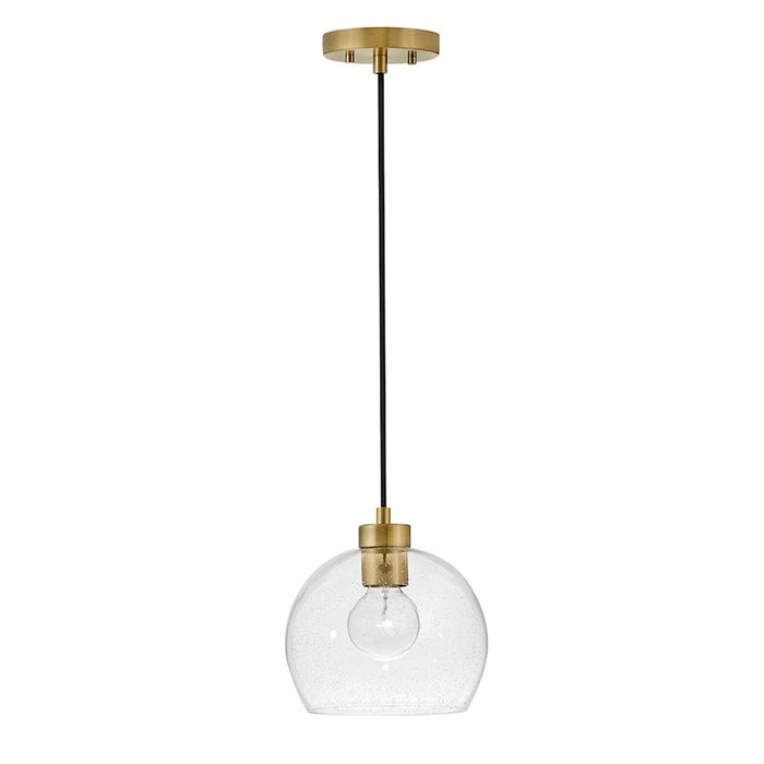 Lark Rumi 1 Light Pendant, Lacquered Brass/Clear Seedy