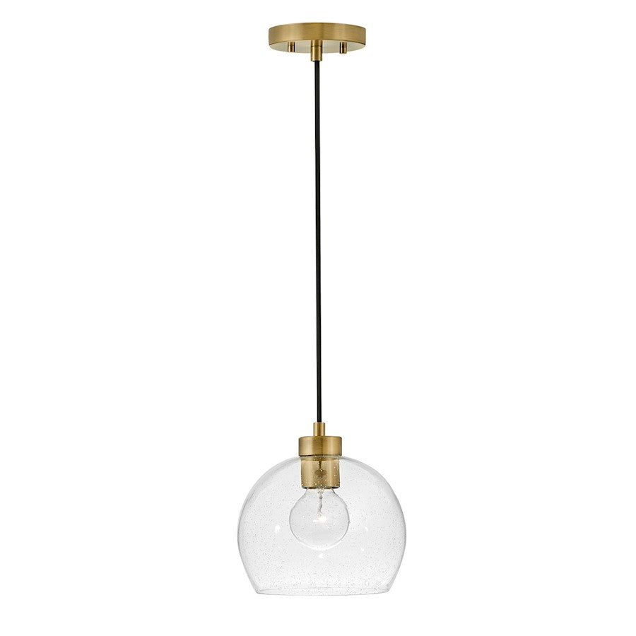 Lark Rumi 1 Light Pendant, Lacquered Brass/Clear Seedy