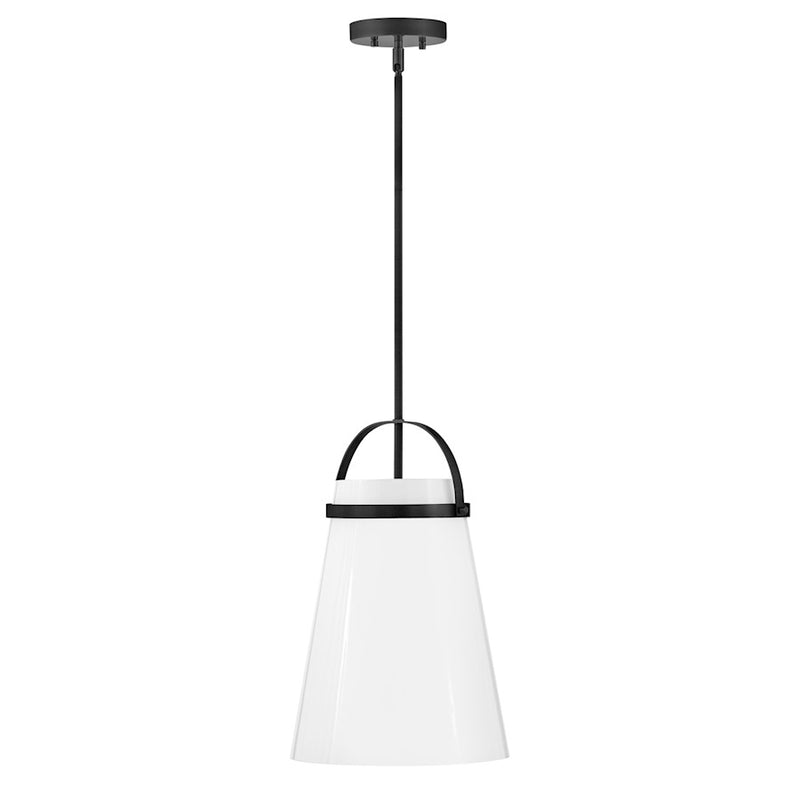 Lark Tori 1-Light Pendant | Transitional Lacquered Brass Steel and Cased Opal Glass | Kitchen Island & Dining Room | 12 x 12 x 19 in | Model 83053LCB