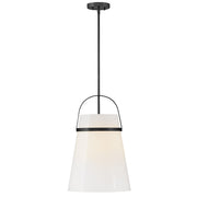 Lark Tori 1 Light 14" Pendant, Black/Cased Opal - 83054BK