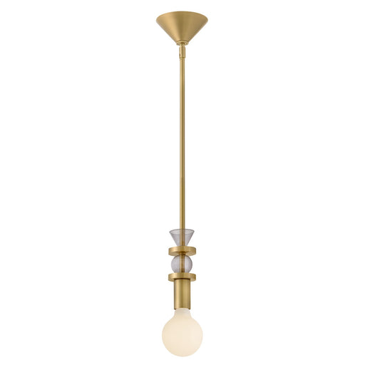 Hinkley Lark Prim 1-Light Pendant | Modern Lacquered Brass Steel and Smoke Glass | Kitchen Island & Dining Room | 5 x 5 x 12 in | Model 83067LCB
