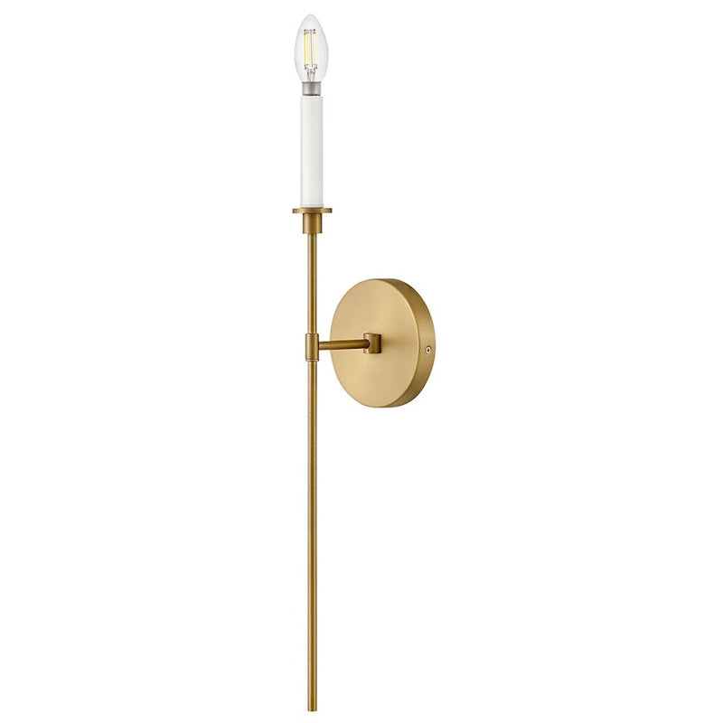 Lark Hux 1-Light Large Wall Sconce | Classic Lacquered Brass Steel and Warm White Accent | Living Room & Hallway Accent Light | 5 x 5 x | Model 83070LCB