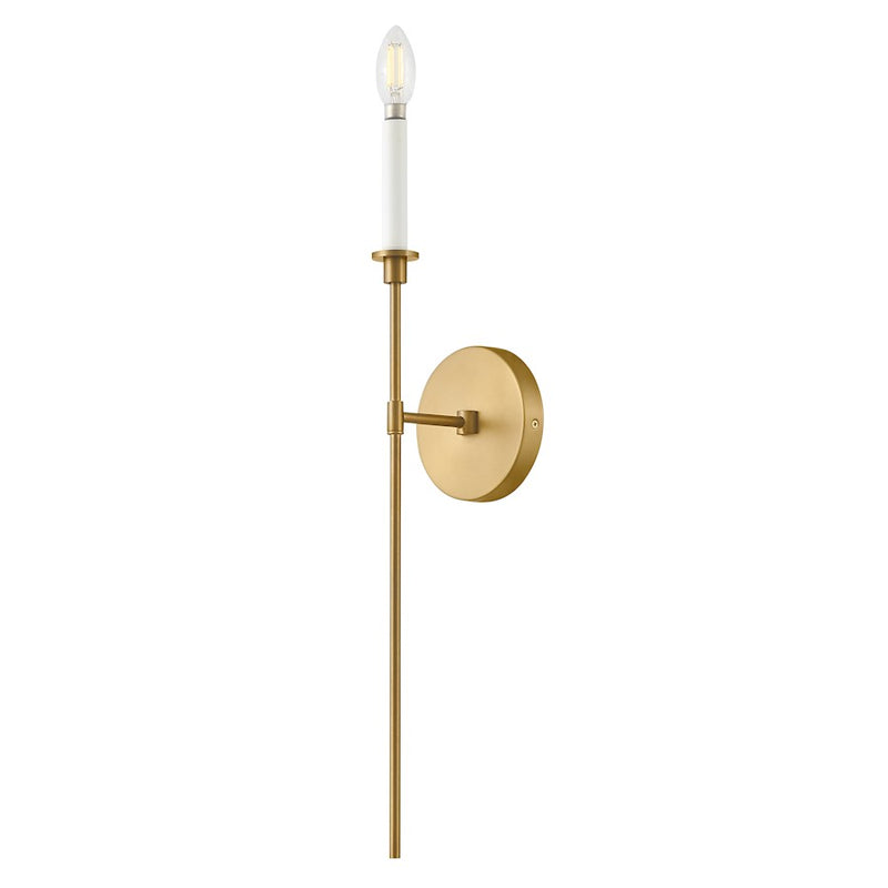 Lark Hux 1-Light Large Wall Sconce | Classic Lacquered Brass Steel and Warm White Accent | Living Room & Hallway Accent Light | 5 x 5 x | Model 83070LCB