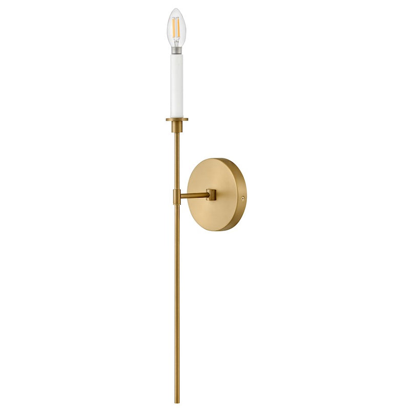 Lark Hux 1-Light Large Wall Sconce | Classic Lacquered Brass Steel and Warm White Accent | Living Room & Hallway Accent Light | 5 x 5 x | Model 83070LCB