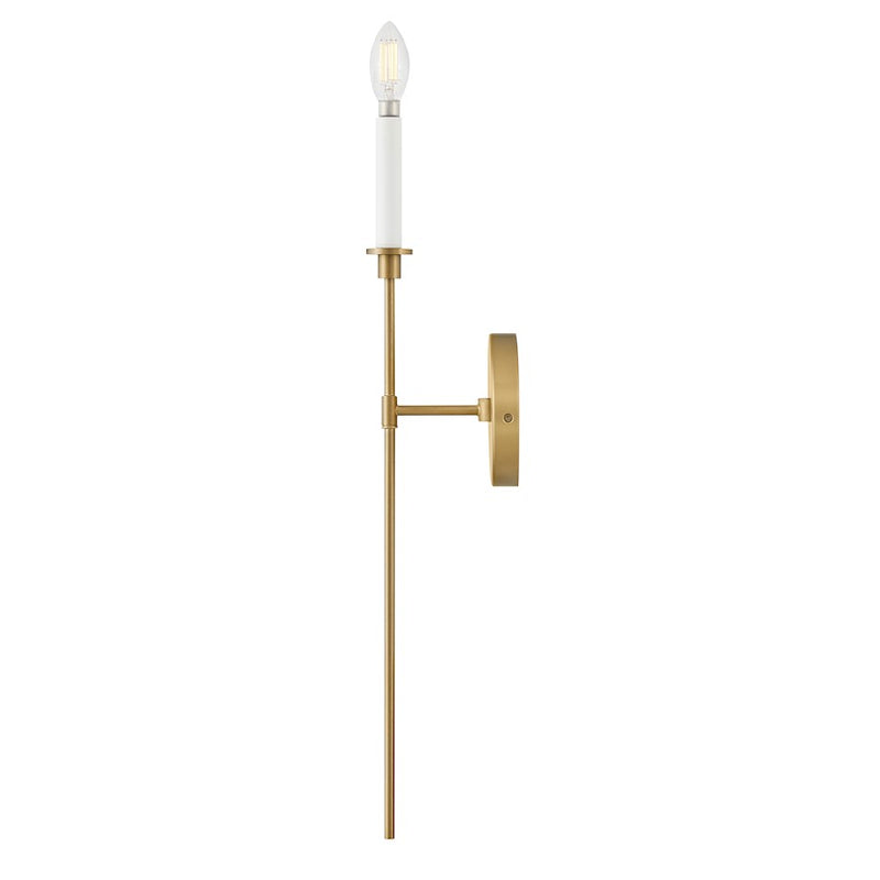 Lark Hux 1-Light Large Wall Sconce | Classic Lacquered Brass Steel and Warm White Accent | Living Room & Hallway Accent Light | 5 x 5 x | Model 83070LCB