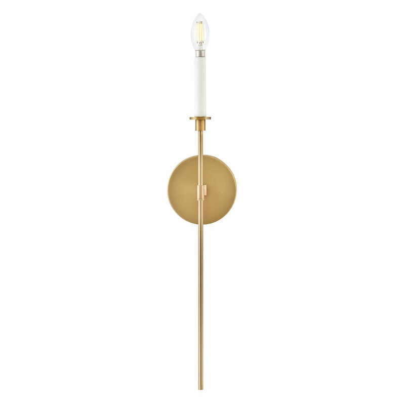 Lark Hux 1-Light Large Wall Sconce | Classic Lacquered Brass Steel and Warm White Accent | Living Room & Hallway Accent Light | 5 x 5 x | Model 83070LCB