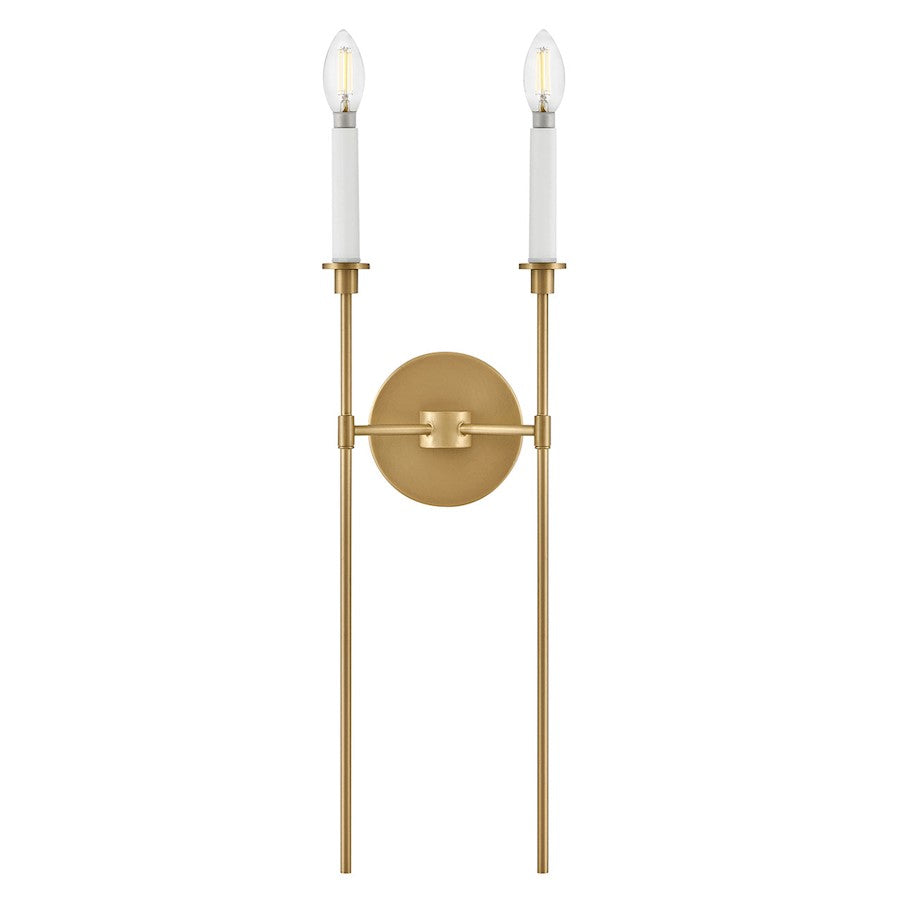 Lark Hux 2 Light Medium Sconce, Lacquered Brass - 83072LCB