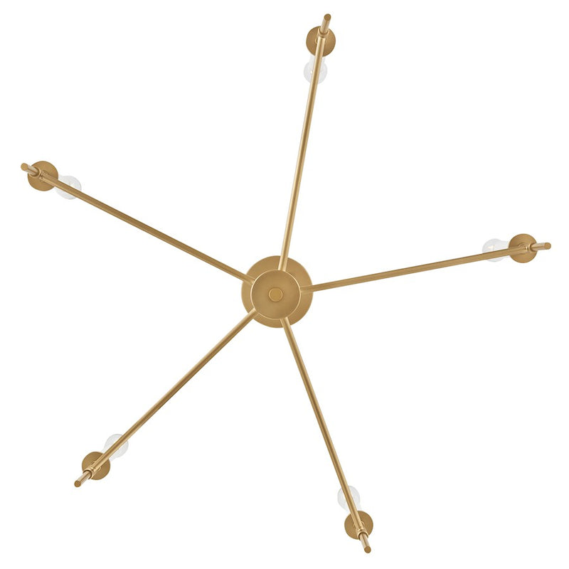 Lark Hux 28in 5-Light Chandelier | Classic Lacquered Brass Steel and Warm White | Dining Room & Living Room | 28 x 28 x 8 in | Model 83075LCB