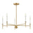 Lark Hux 5 Light Medium Single Tier Chandelier, Lacquered Brass