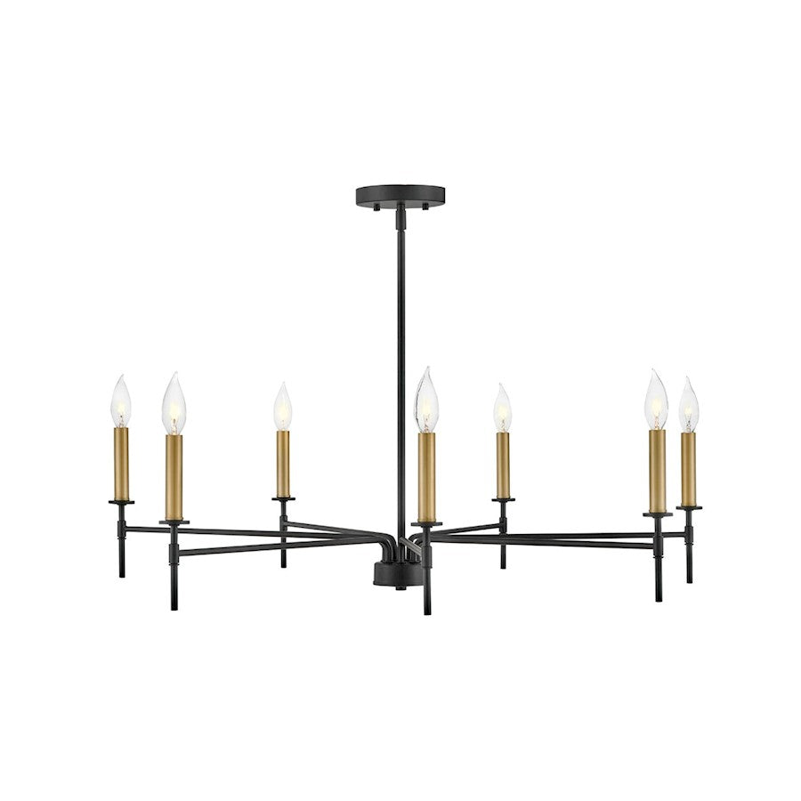 Lark Hux 7 Light Large Single Tier Chandelier, Black - 83077BK