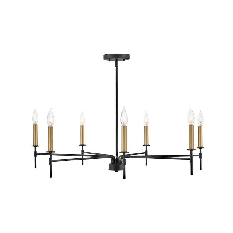 Lark Hux 7 Light Large Single Tier Chandelier, Black