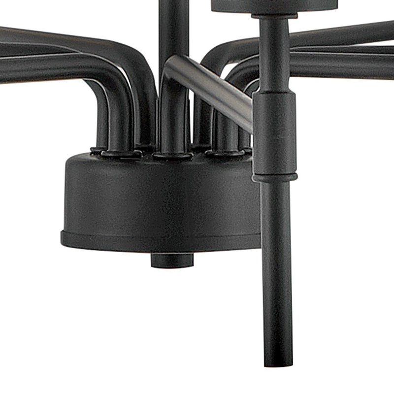 Lark Hux 7 Light Large Single Tier Chandelier, Black