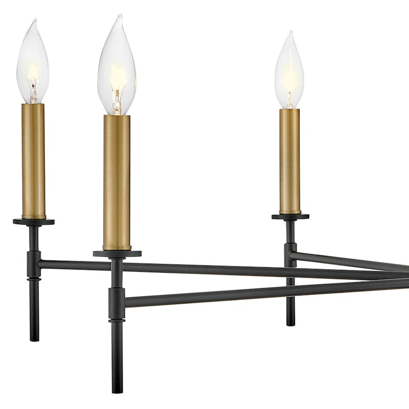 Lark Hux 7 Light Large Single Tier Chandelier, Black