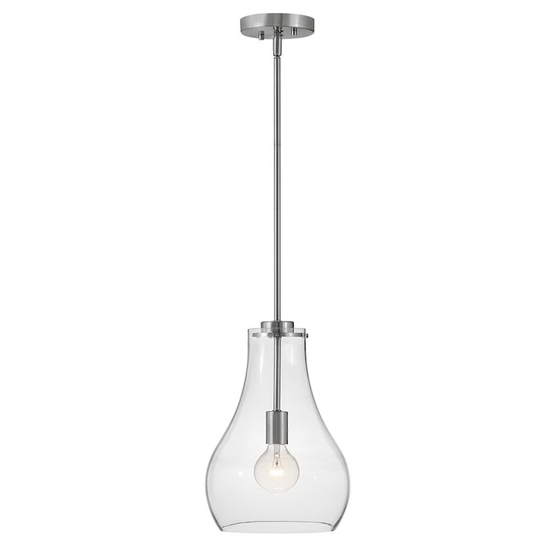Lark Frankie 1-Light Pendant | Transitional Brushed Nickel Steel and Clear Glass | Kitchen Island & Dining Room | 10 x 10 x 15 in | Model 83117BN