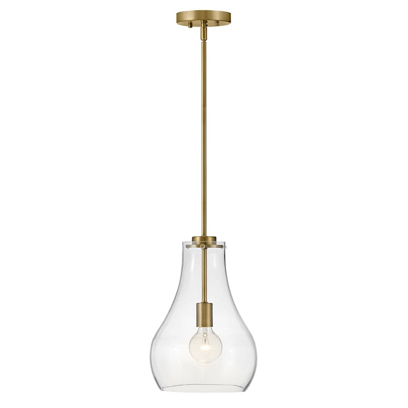 Lark Frankie 1-Light Pendant | Transitional Brushed Nickel Steel and Clear Glass | Kitchen Island & Dining Room | 10 x 10 x 15 in | Model 83117BN