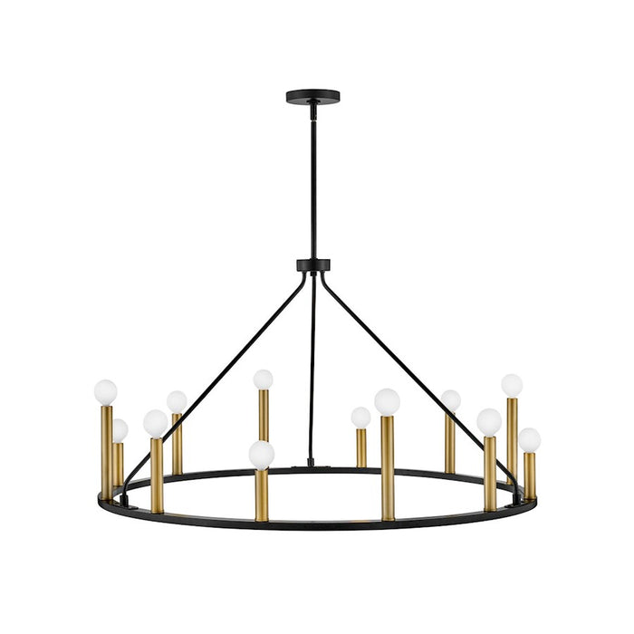 Lark Lazlo 12 Light Large Single Tier Chandelier, Black - 83159BK