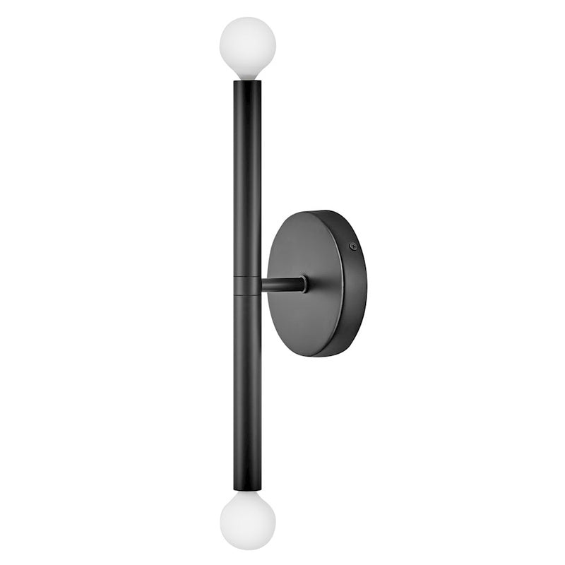 Lark Millie 14in 2-Light Tall Wall Sconce | Mid-Century Modern Lacquered Brass Steel | Living Room & Hallway Accent | 4.25 x 5 x 14 in | Model 83192LCB