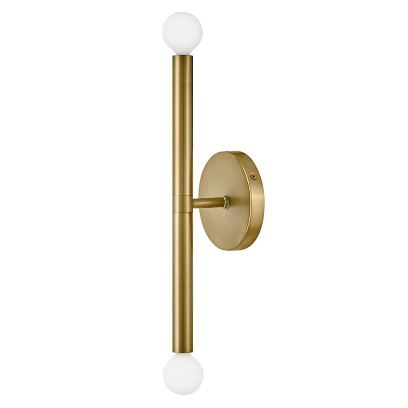 Lark Millie 14in 2-Light Tall Wall Sconce | Mid-Century Modern Lacquered Brass Steel | Living Room & Hallway Accent | 4.25 x 5 x 14 in | Model 83192LCB
