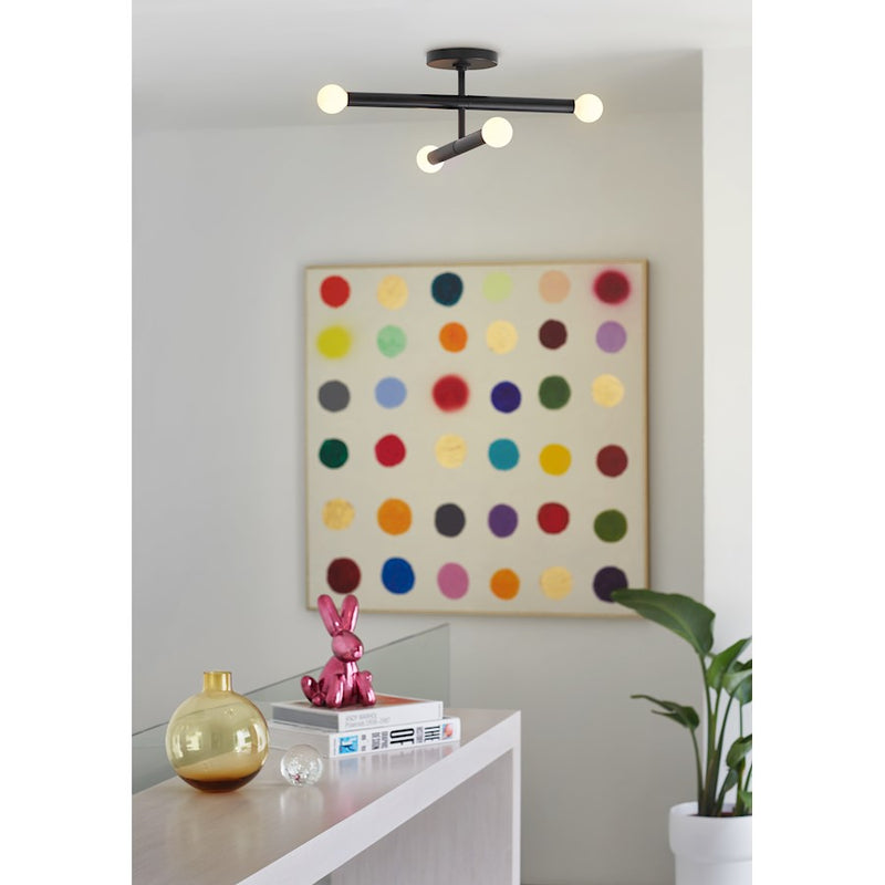 Lark Millie 16in 4-Light Convertible Pendant | Mid-Century Modern Lacquered Brass Steel | Kitchen Island & Dining Room | 16 x 16 x 6 in | Model 83194LCB