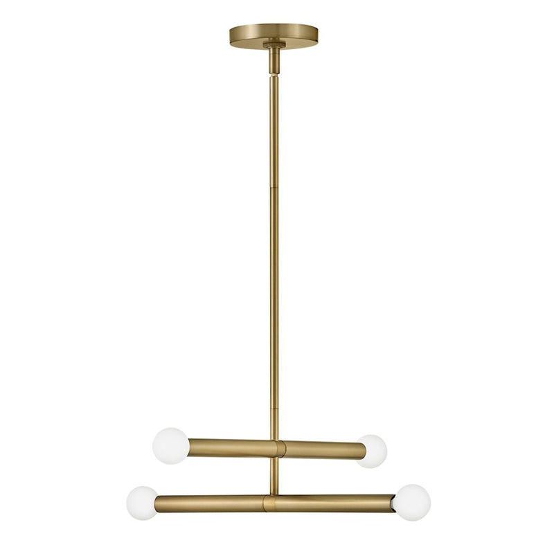 Lark Millie 16in 4-Light Convertible Pendant | Mid-Century Modern Lacquered Brass Steel | Kitchen Island & Dining Room | 16 x 16 x 6 in | Model 83194LCB