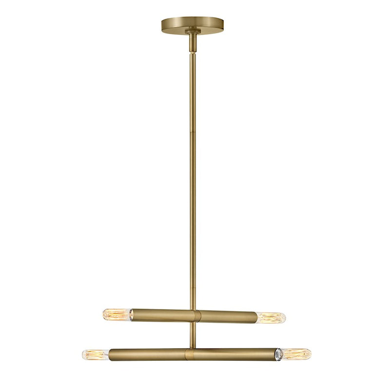 Lark Millie 16in 4-Light Convertible Pendant | Mid-Century Modern Lacquered Brass Steel | Kitchen Island & Dining Room | 16 x 16 x 6 in | Model 83194LCB
