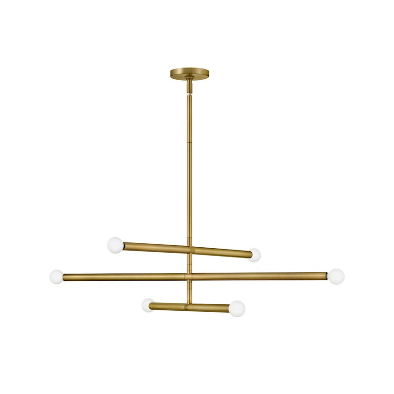 Lark Millie 36in 6-Light Multi Tier Chandelier | Mid-Century Modern Lacquered Brass Steel | Dining Room & Living Room | 36 x 36 x 8 in | Model 83195LCB