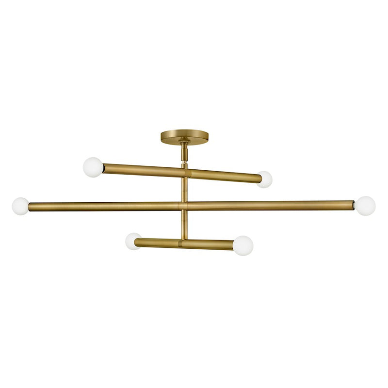 Lark Millie 36in 6-Light Multi Tier Chandelier | Mid-Century Modern Lacquered Brass Steel | Dining Room & Living Room | 36 x 36 x 8 in | Model 83195LCB