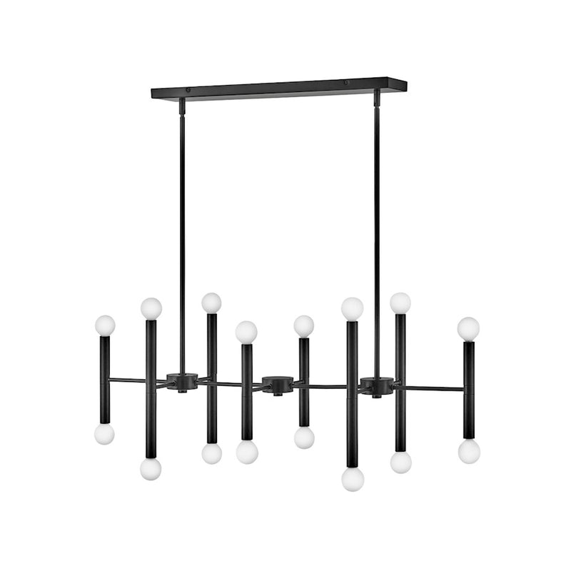 Lark Millie 39in 16-Light Linear Chandelier | Mid-Century Modern Lacquered Brass Steel | Dining Room & Living Room | 13 x 39 x 12 in | Model 83196LCB