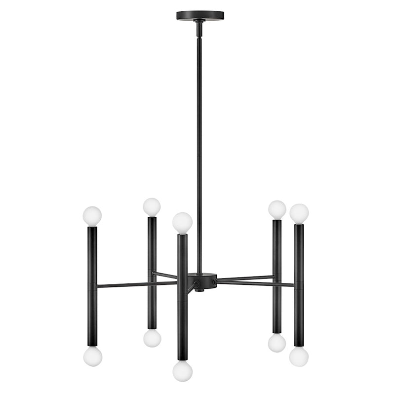 Lark Millie 24in 2-Light Chandelier | Mid-Century Modern Lacquered Brass Steel | Dining Room & Living Room | 24 x 24 x 12 in | Model 83198LCB