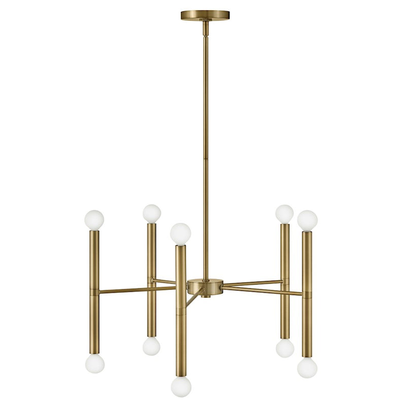 Lark Millie 24in 2-Light Chandelier | Mid-Century Modern Lacquered Brass Steel | Dining Room & Living Room | 24 x 24 x 12 in | Model 83198LCB